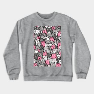 Cat Party - Gray Pink Crewneck Sweatshirt